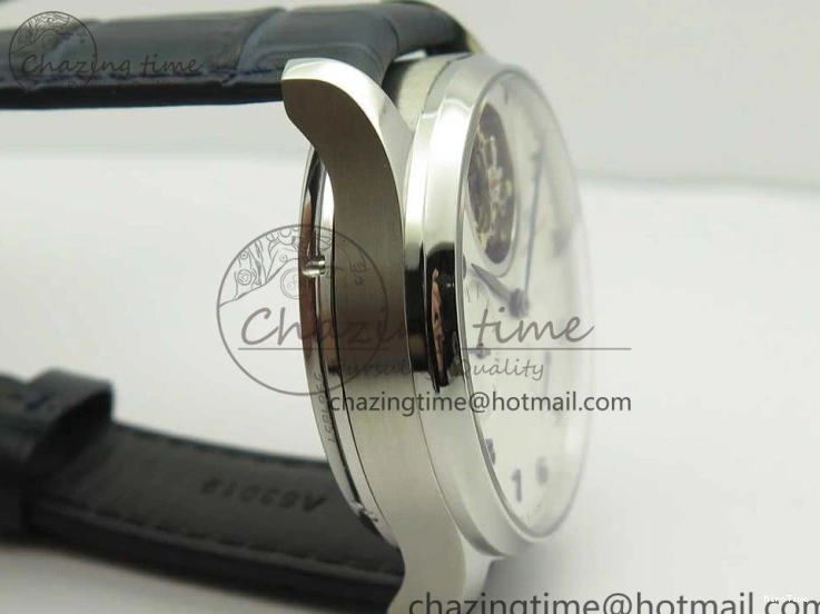 MIROTIME 0207 Portuguese Tourbillon IW5046 SS ZF Best Edition White Dial Blue Markers on Blue Leather Strap Fashionable 7149